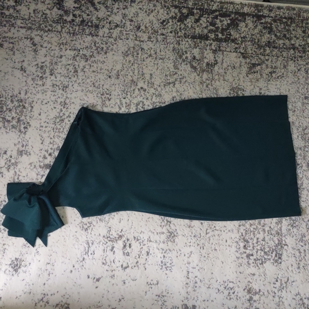 Jessica Howard One Shoulder Size 10 Deep Green Formal Cocktail Dress - Picture 2 of 8